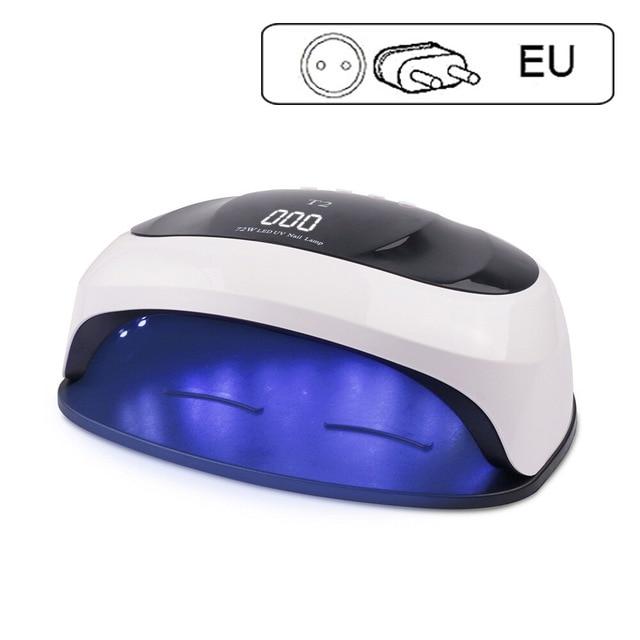 T2 72 Вт Сушилка для ногтей Светодиодная лампа 36 шт. Светодиоды Лампа для ногтей с двумя руками для отверждения УФ-гель-лака для ногтей с таймером 10/30/60 s Smart для маникюра