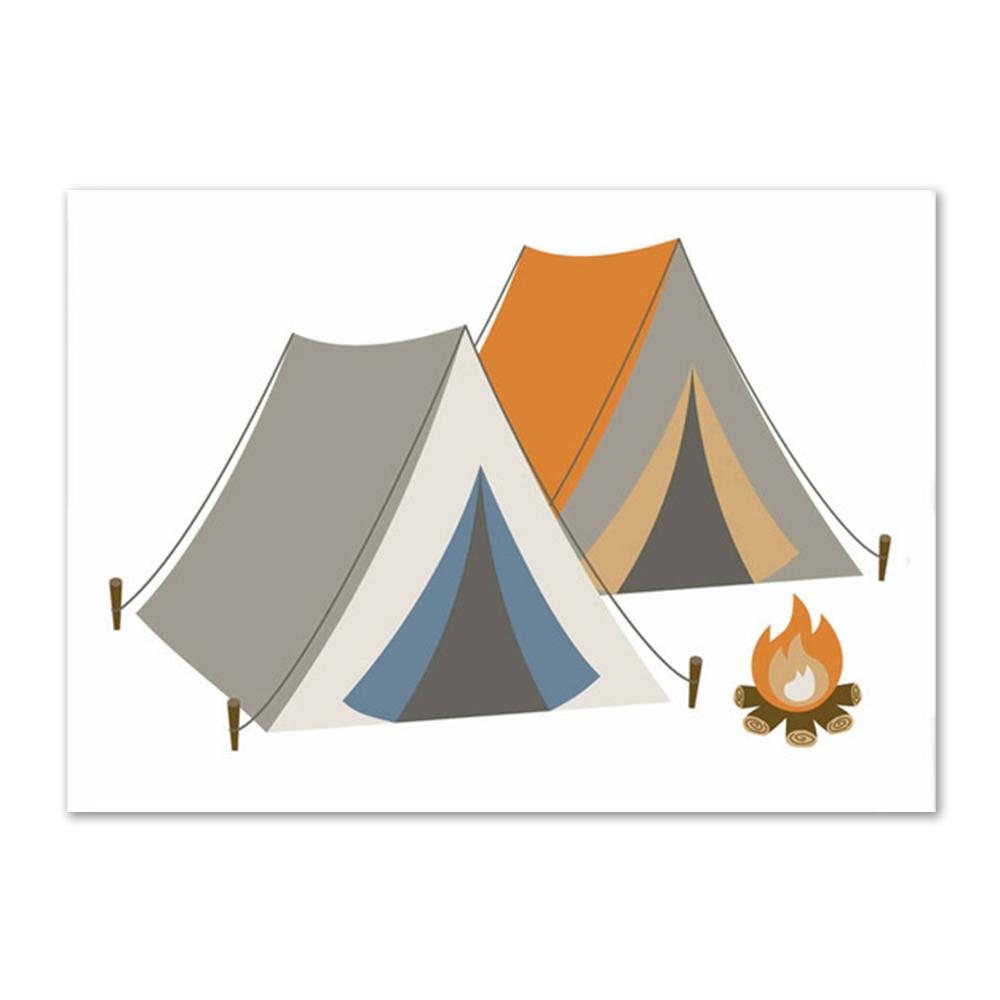 Дропшиппинг, настенный художественный постер для детской комнаты, холст, картина, принт, палатка «Приключения в джунглях», координатные настенные панно для декора детской комнаты