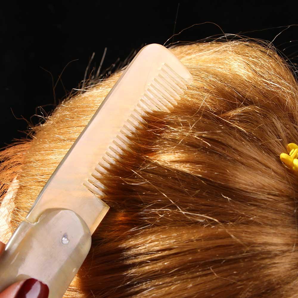 Girl Hair Styling Tool Hairdressing Yak Horn Comb Massage Comb Foldable Hair Care Tool