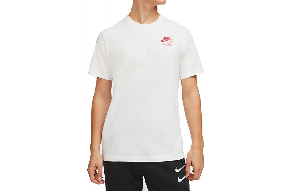 Nike T Shirts Men's Sail White Crew Neck Moderate Straight Fit CT6874-133