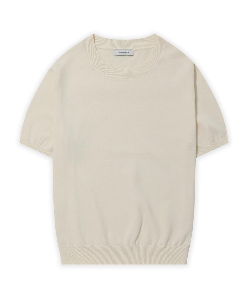 MANNERGRAM Nature Cotton 100% Round Short Sleeve Knit - 4 Colors