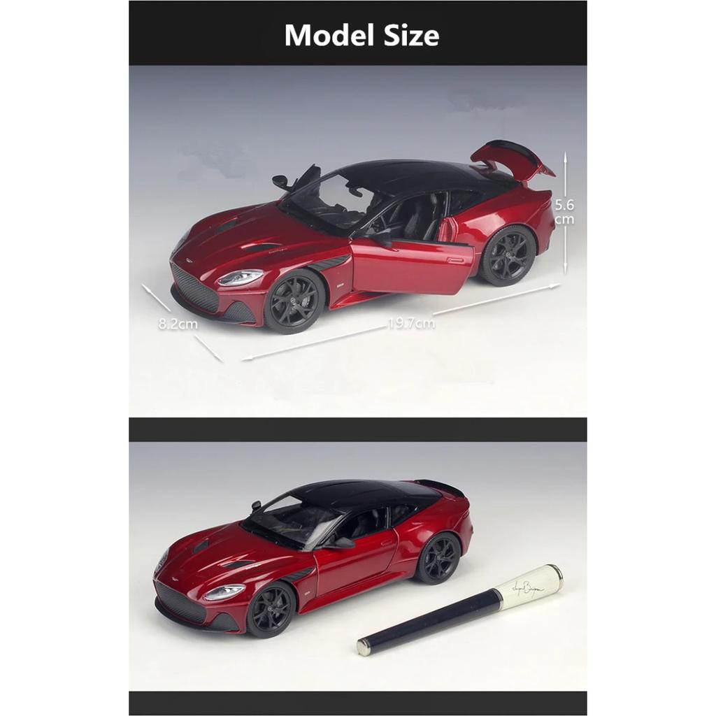 WELLY 1/24 Aston Martin DBS Superlaggera High Quality Alloy Sport Car Model Diecast Metal Track Racing Vehicle Children Toy Gift