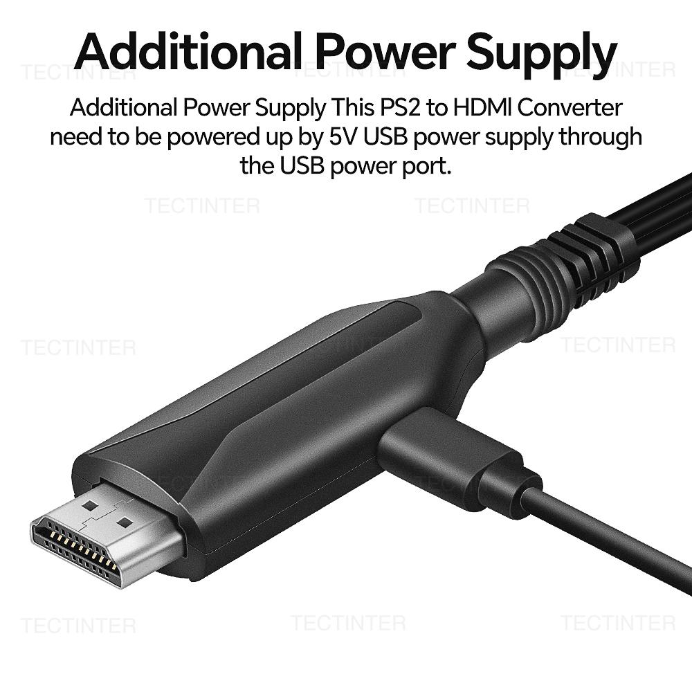 Для Playstation 2 HDMI-совместимый конвертер-адаптер Поддерживает режимы отображения PS2/PS1 для HDTV PC Full HD Адаптер-кабель