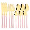 12Pcs Gold Dinnerware Stainless Steel Cutlery Set Knife Fork Tea Spoon Dinner Flatware Set Kitchen Silverware Tableware