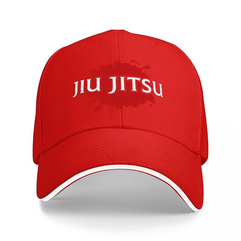 КЕПКА БЕЙСБОЛКА JIU JITSU BLOOD SPLASH LOGO ЧЕРНАЯ С БЕЛЫМ КАНТОМ СПОРТИВНЫЙ ДИЗАЙН ДЛЯ Мужчин И Женщин АКСЕССУАРЫ ДЛЯ ФАНАТОВ