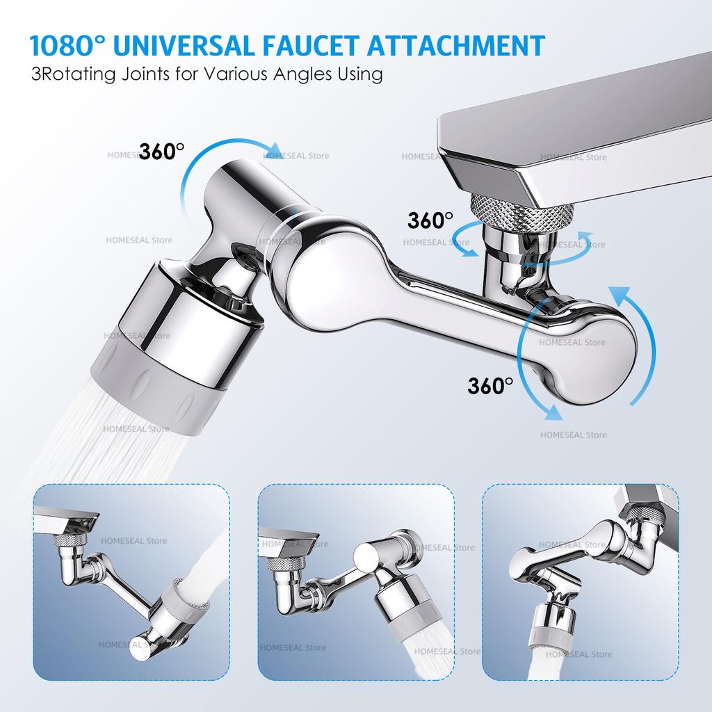 Аэратор для смесителя с вращением на 1080°, удлинитель, роботизированная рука, пластиковая защита от брызг для кухонных смесителей для умывальника, насадка-аэратор, 99% устанавливаемый