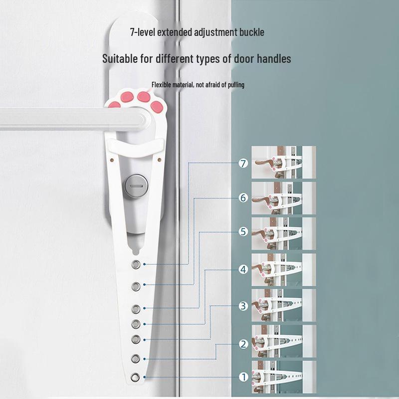 Регулируемый держатель для двери для питомца: Эластичная защелка против собак без пробивки для кошек