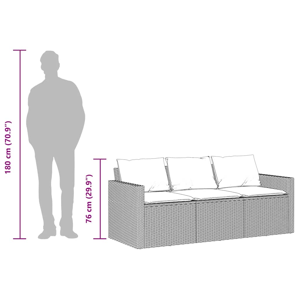 2 Piece Outdoor Dining Set with Cushions Grey Poly Rattan