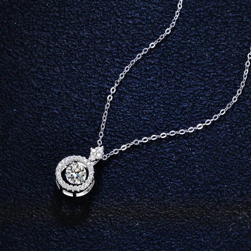 Gica Gema Стерлинговое серебро S925, муассанит 1 карат, цепочка на ключицу, классическое ажурное ожерелье с четырьмя когтями и шестью когтями, умное ожерелье из муассанита