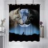 1 шт. шторка для душа с принтом волков и луны, водонепроницаемая и моющаяся, с 12 крючками, для ванной комнаты, душа, ванны, для домашнего использования