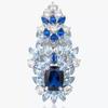 WUIHA Vintage 100% 925 Sterling Silver Lab Sapphire High Carbon Diamond Gemstone Wedding Engagement Cocktail Ring Fine Jewelry