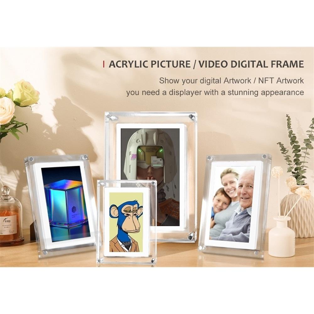 Акриловая цифровая фоторамка, 5/7 дюйма, 1000 мАч, вертикальный дисплей IPS-экрана, память 4 Гб