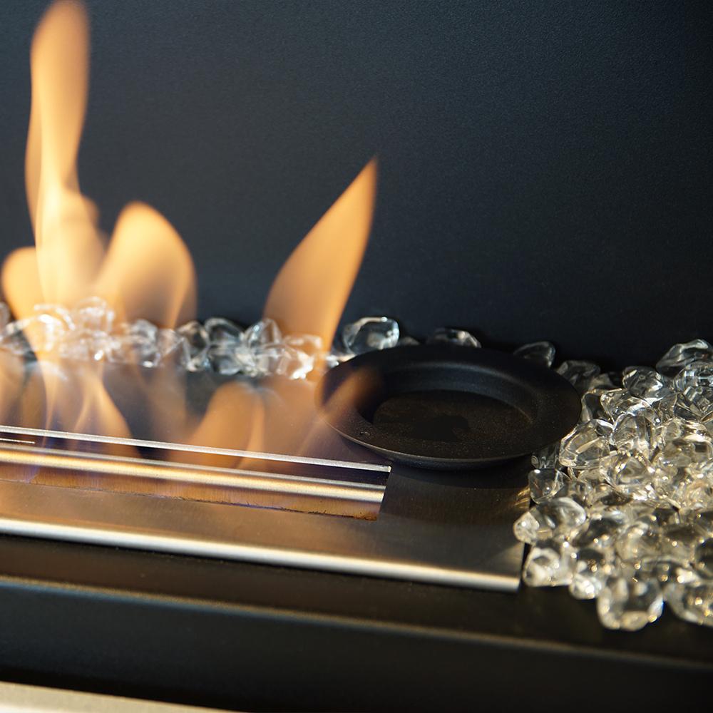 Wall Mounted Bioethanol Fireplace DELTA SLIM Black TÜV 