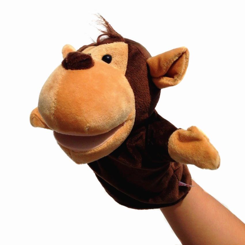 Cute Animal Hand Puppet Toy Gloves Open Mouth Can Move Dinosaur Lion Wolf Doll Tiger Children'S Gift