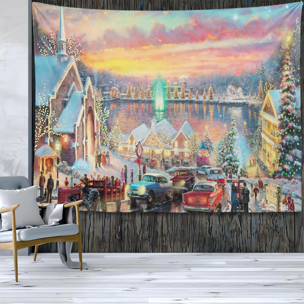 Рождественские гобелены, гобелены, богемные хиппи, украшение комнаты в общежитии, большие тканевые стены, шторы, простыни, пляжные полотенца