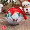 1PC Kids Favors Mini Tin Box Round Empty Case Santa Printing Candy Storage Case Round Ball Shaped