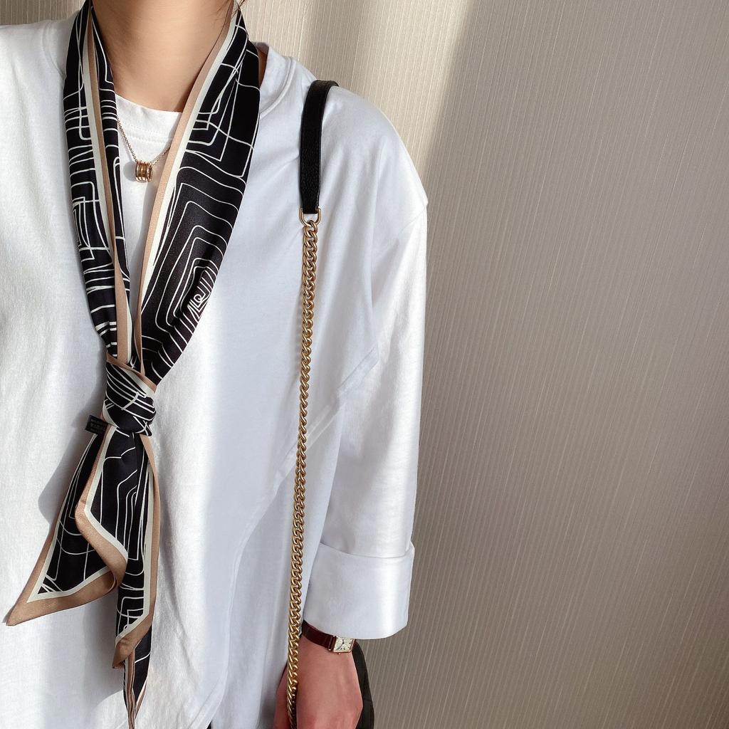 Весенне-летний атласный длинный шарф для женщин, солнцезащитная шаль, модный атласный длинный шарф для красоты, универсальный дорожный шарф