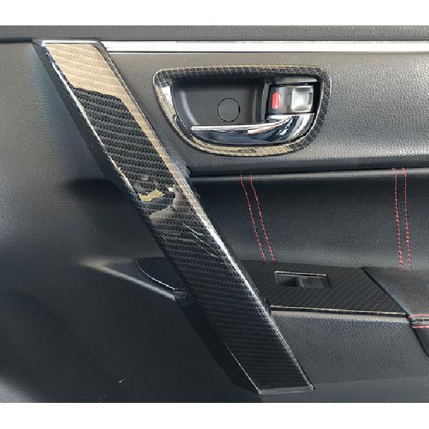 For Toyota Corolla 2014-2018 Carbon Fiber ABS Inner Door Handle Bowl Frame Trim