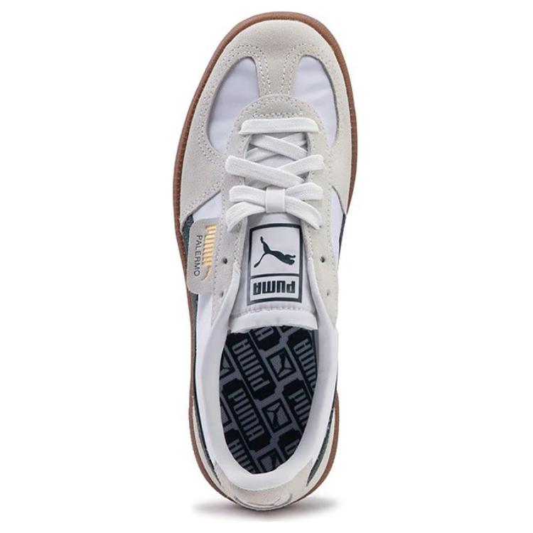 Puma Палермо Тканевый Верхний Слой Кожа Коровы Удобные Низкие Повседневные Кроссовки Унисекс Повседневная Обувь Серо-Зеленый 399341-05