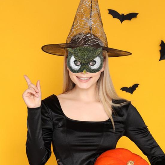 Маска совы Реалистичная полузакрытая маска совы Удобная в носке маска с резинками для костюмированных вечеринок на Хэллоуин