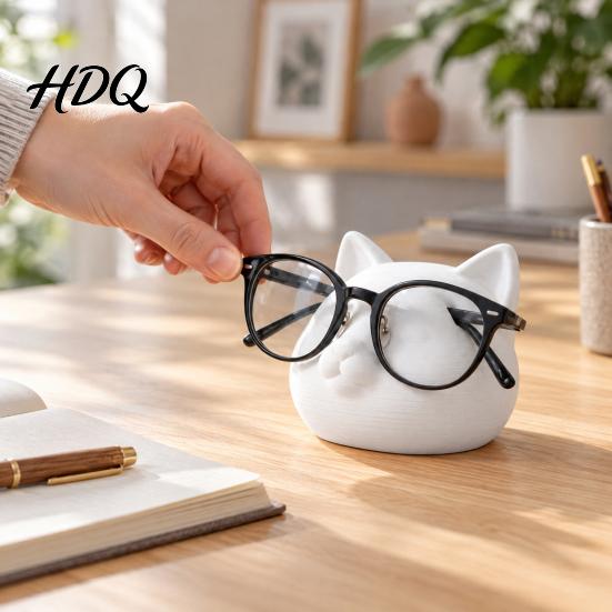 Настольная подставка для очков с 3D-печатью Держатель для очков в виде кошки Стенд-котенок Милый подарок для влюбленных Органайзер для стола Дисплей для очков Хранение на прикроватной тумбочке Прочный