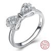 New Arrival Female Rings 925 Sterling Silver Lovely Bowknot Shaped Jewelry Ring Micro Paved Bow Tie Zircon for Girl Birthday
