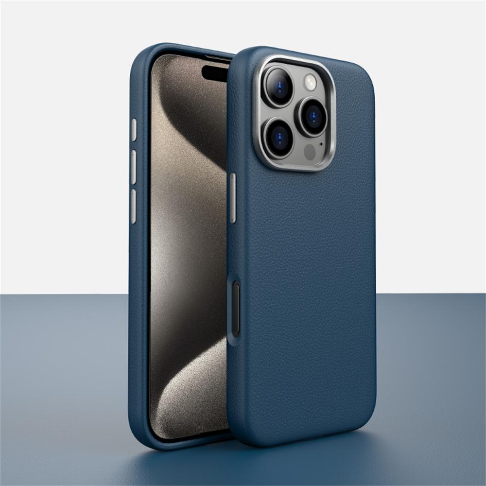 Роскошный деловой чехол Magsafe из искусственной кожи для iPhone 16 Pro Max 15 14, легкий, тонкий, на ощупь, однотонный, с магнитной беспроводной зарядкой, противоударный защитный чехол