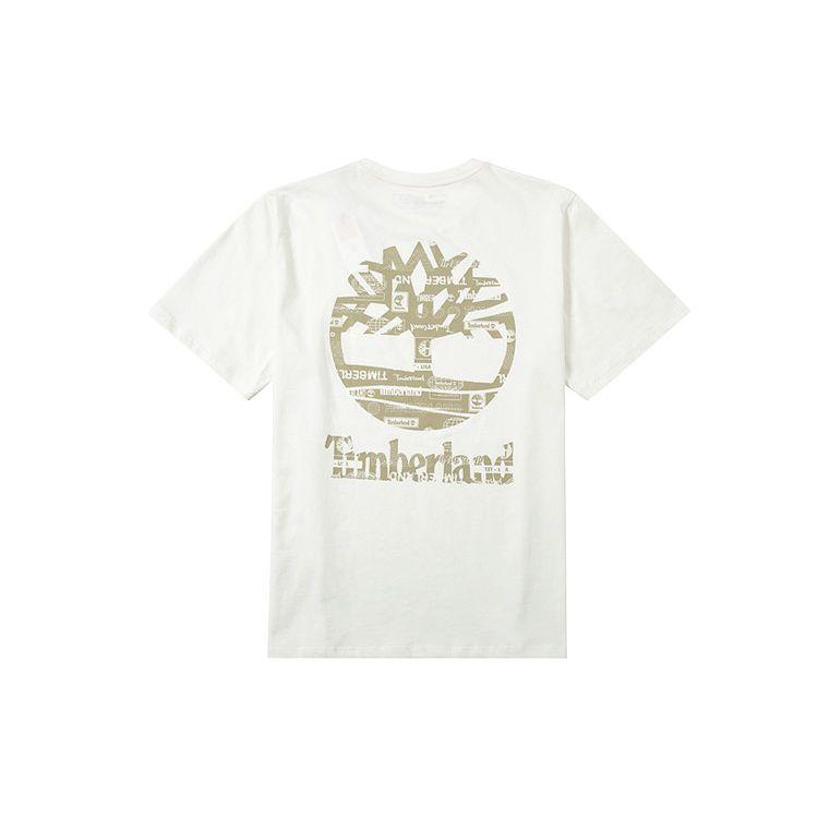 Timberland Футболка с круглым вырезом и коротким рукавом с принтом букв, унисекс, топы белого цвета A6QGSCM9