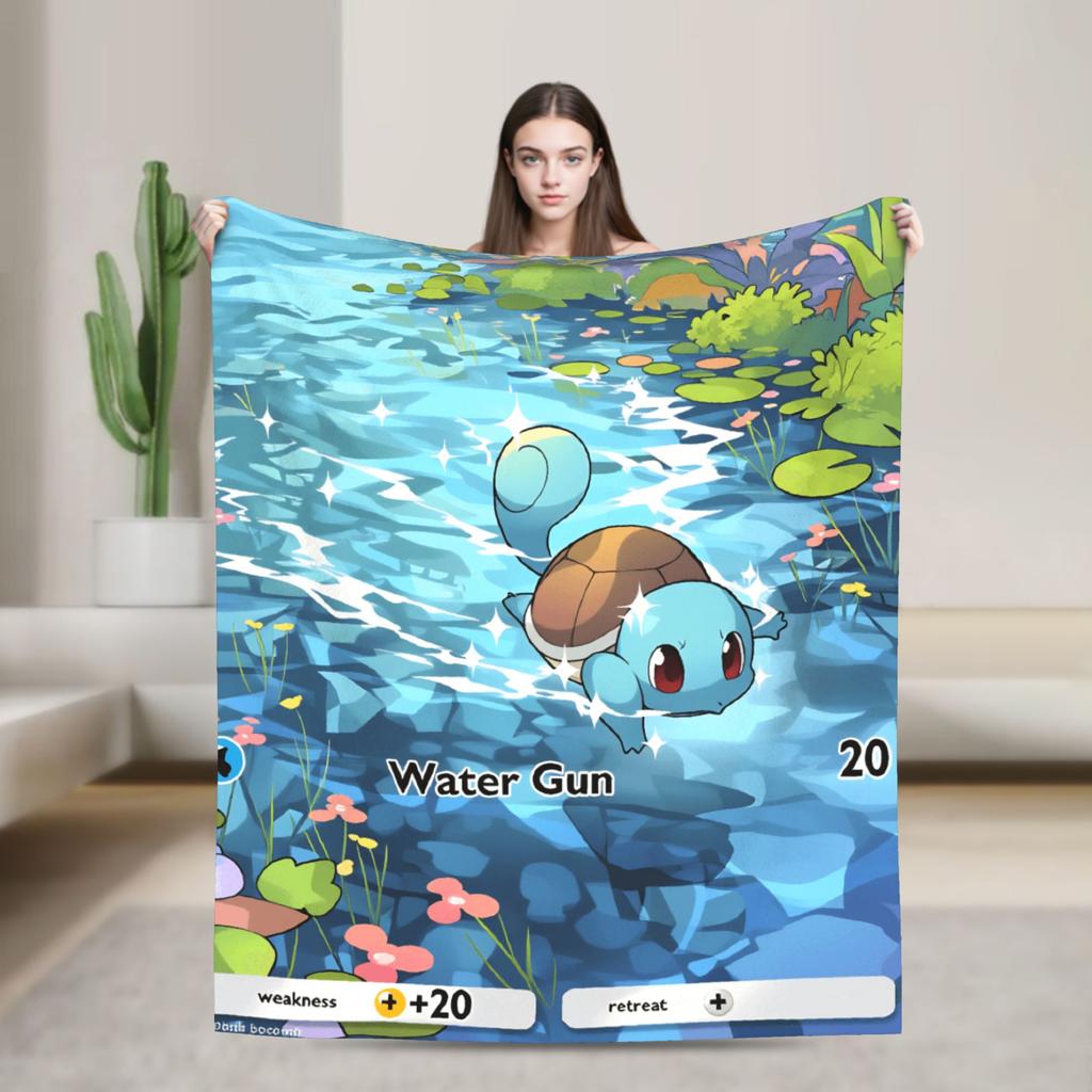 Pokemones Anime Card Charizard Blankets Quality Soft Throw Blanket Winter Students Couch Chair Sofa Bed Novelty Bedspread