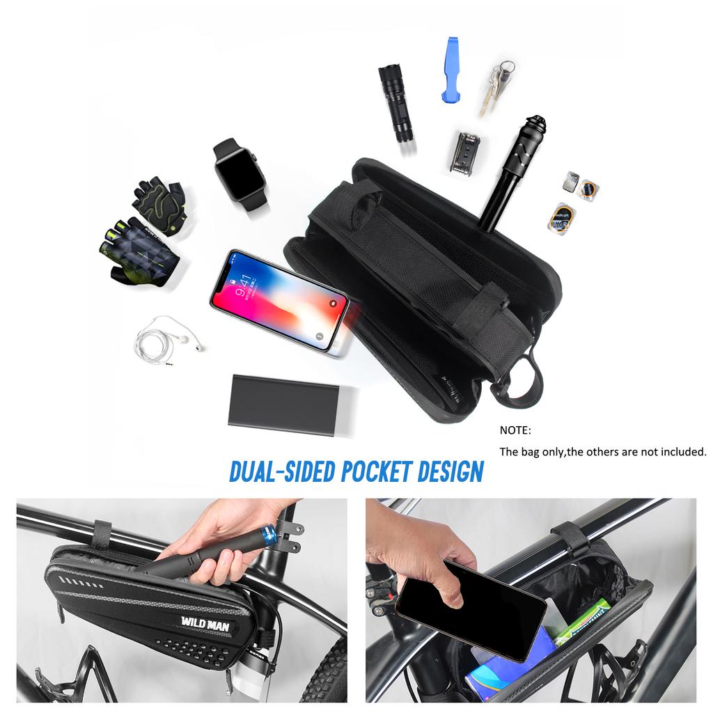 Сумка на верхнюю трубу велосипеда Водонепроницаемая Жесткий корпус Сумка на раму велосипеда Дорожный Горный велосипед Чехол для хранения Велосипедный подсумок Велосипед