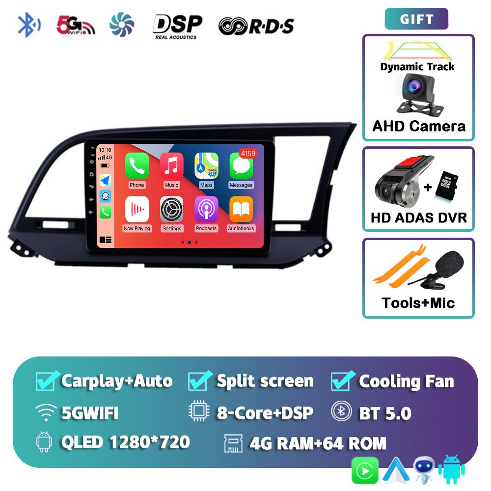 Android 14 Carplay Car Radio For Hyundai Elantra 6 2015 2016 2017 2018 GPS Navigaion Multimidia Video Player Stereo Head Unit 4G