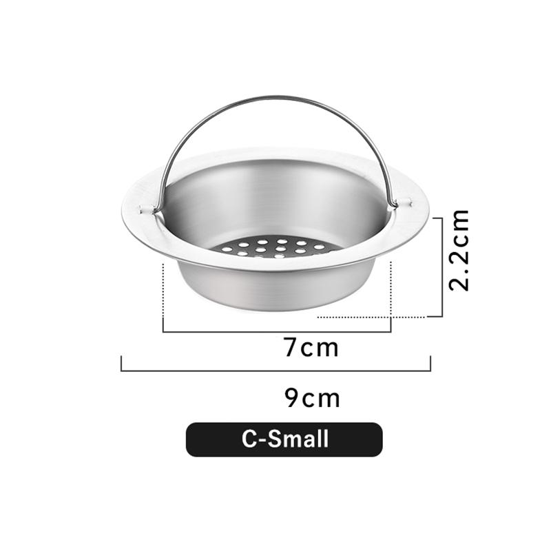 Фильтр-сифон для кухонной металлической мойки, сетчатый фильтр из нержавеющей стали, слив для пищевого шлака, слив для душа в ванной, улавливатель волос