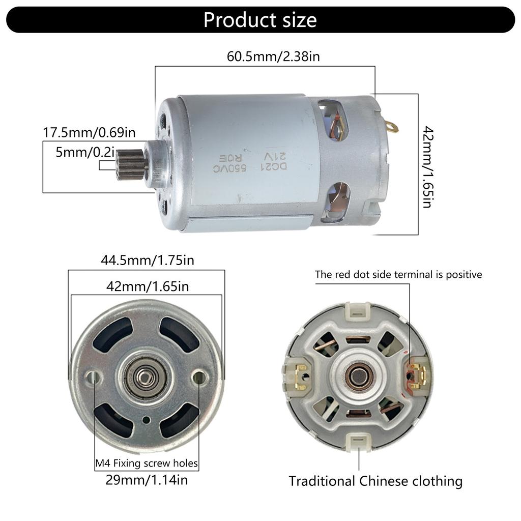 Двигатель RS550 21В 28000 об/мин Электродвигатель для пиления для малых и возвратно-поступательных пил с шестерней 8,2 мм для повседневного использования