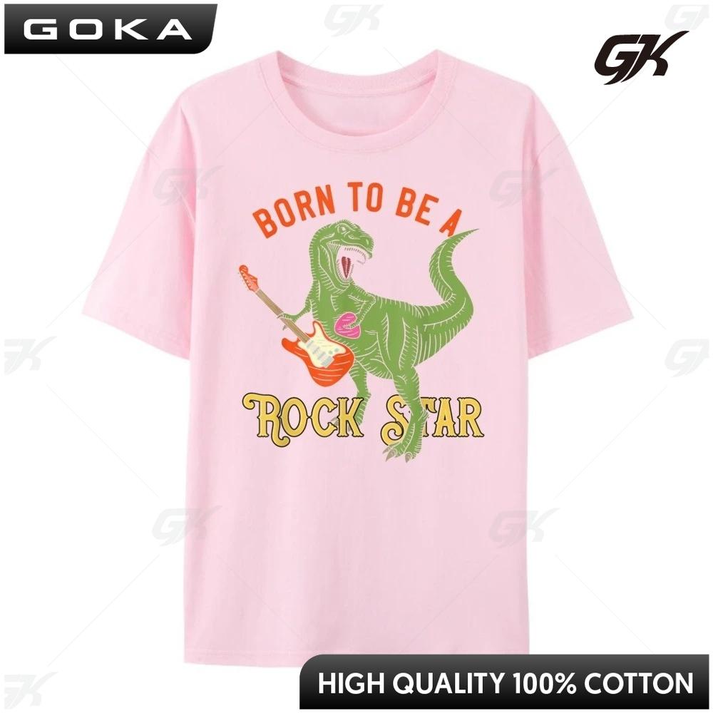 Born To Be A Music Legend Prehistoric Creatures Graphic Printed T Shirt Oversize Man Tops Tees National Flag Day