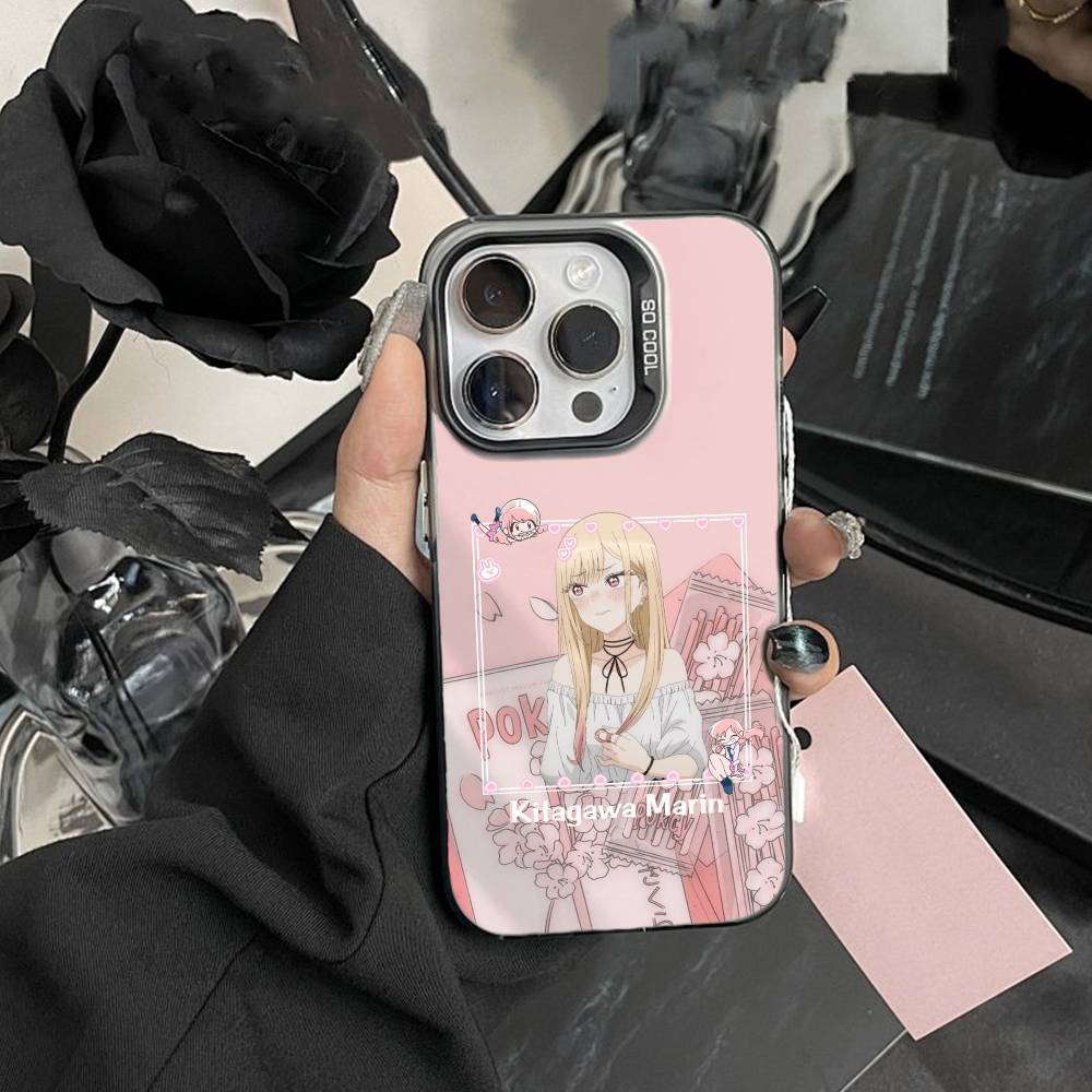 S-Darling Марин Китагава Цветной Серебристый Чехол Для Телефона Для iPhone 17,16,15,14,13,12,Pro MAX Черный Матовый Ударопрочный Чехол