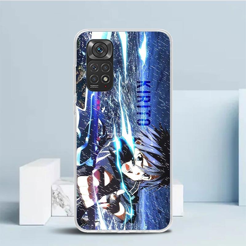Чехол-бампер Sword Art Online Кирито для телефона Xiaomi Redmi Note 15 14 13 12 Pro Plus 14S 11S 11T 11E 10S 10 4G с рисунком