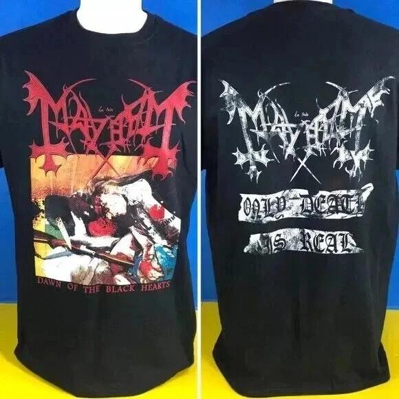 Mayhem Dawn Of The Black Hearts Черная Хлопковая Футболка с Коротким Рукавом, Двусторонняя, Унисекс