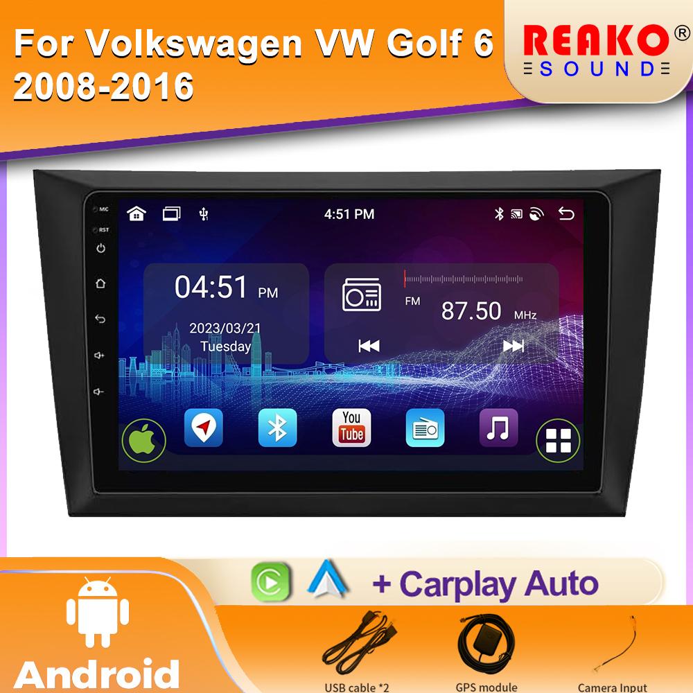 Car Radio For Volkswagen VW Golf 6 MK6 GTI 2008-2016 Wireless Carplay Android Auto Radio Car Multimedia 4G DSP 48EQ 2 Din