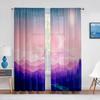 Фиолетовые горы, абстрактный минималистичный пейзаж, прозрачная вуаль, шторы для гостиной, шторы для спальни, шифоновая тюлевая занавеска