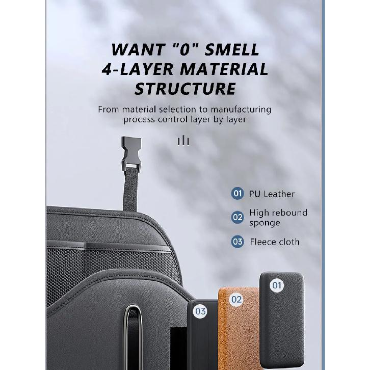 SEAMETAL PU Leather Car Seat Back Organizer Multi-functional Auto Seat Headrest Hanging Storage Bag With Tissue Box Drink Holder