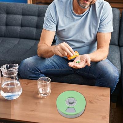 7-дневный еженедельный дозатор лекарств пищевой BPA Free большой емкости компактный портативный вращающийся органайзер для таблеток