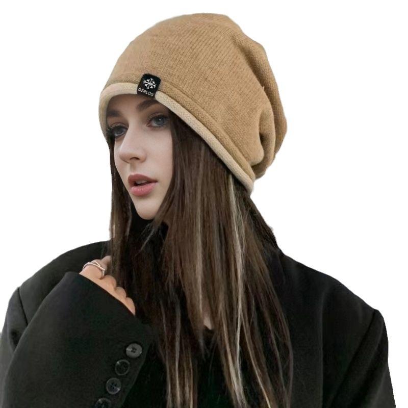 Женская осенне-зимняя шапка из кашемира, вязаная защитная шапка для ушей, женский большой платок