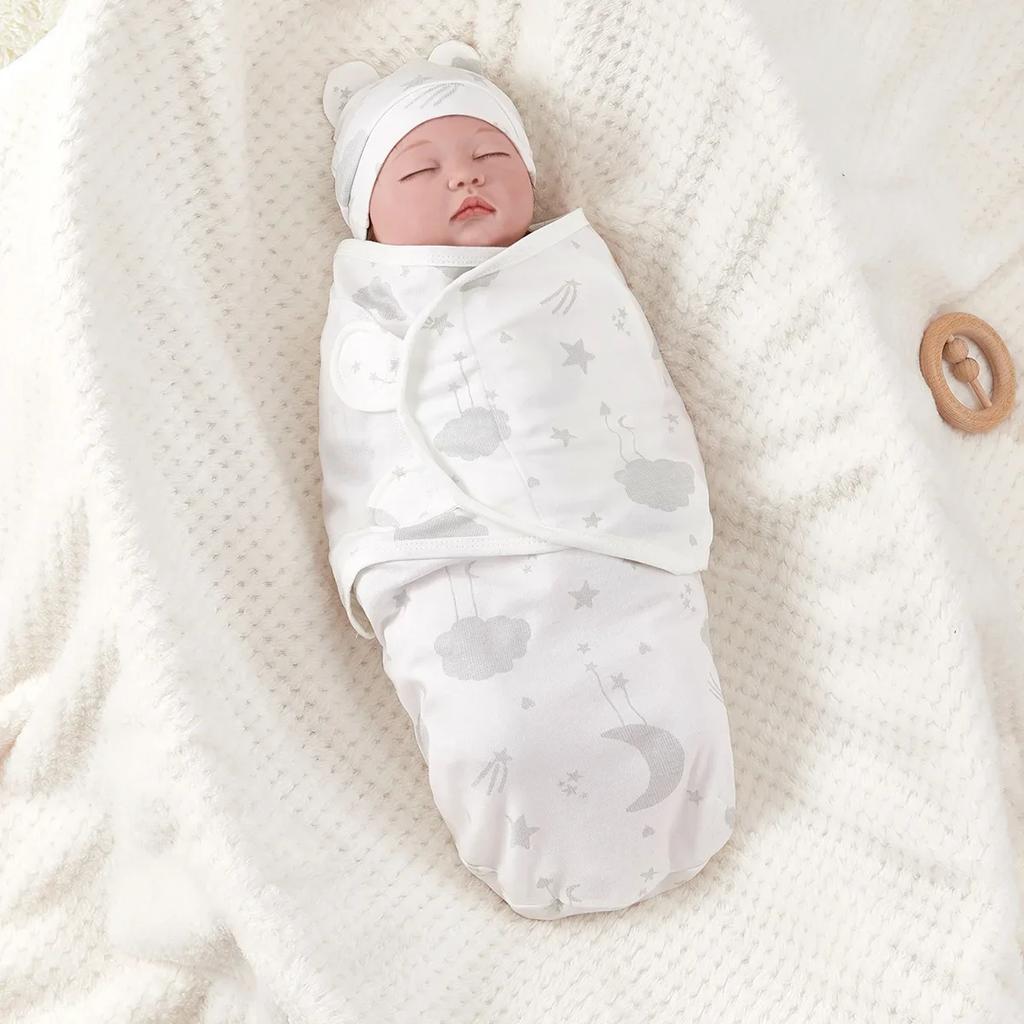 Soft Cotton Newborn Swaddle Sleepsack Anti-shock and Kick Blanket Suitable for 0-3 Months Undisturbed Sleep Infant Bedding