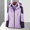Men Women 3-in-1 Removable Waterproof Windproof Hiking Jacket With Fleece Liner Winter Outdoor Trekking Camping