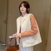 Fur Vest Female Winter Zipper Leisure Cotton Sleeveless Solid Color Top Coat Vest