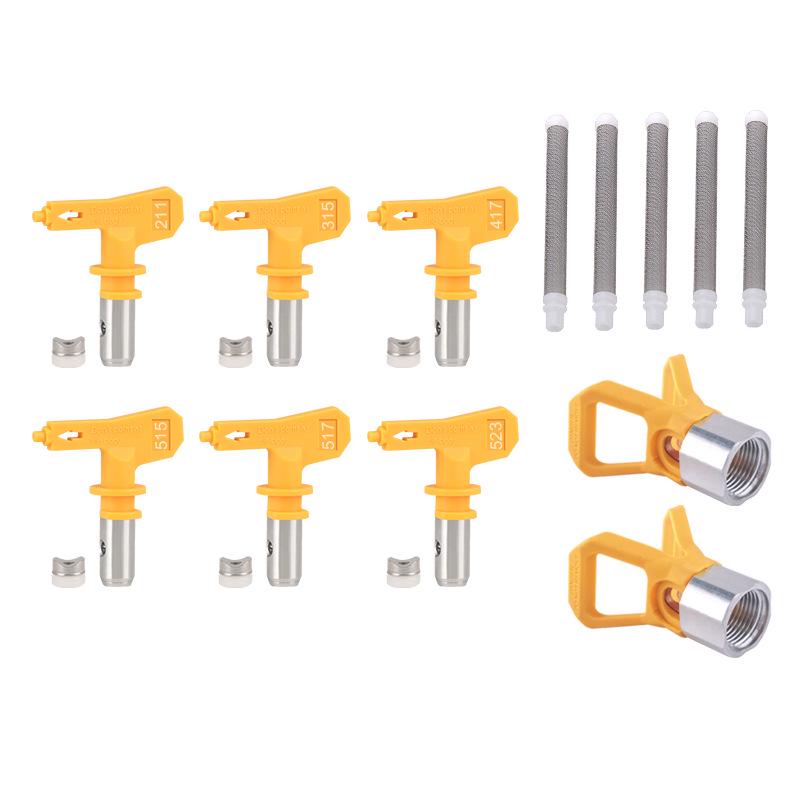 Комплект безвоздушного распылителя высокого давления: Форсунка, седло «утконос», труба, фильтр распылителя, удлинительный стержень.