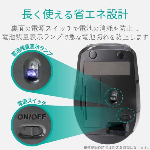 Elecom Беспроводная бесшумная мышь 5 кнопок размер M черный M-FBL01DBXSBK