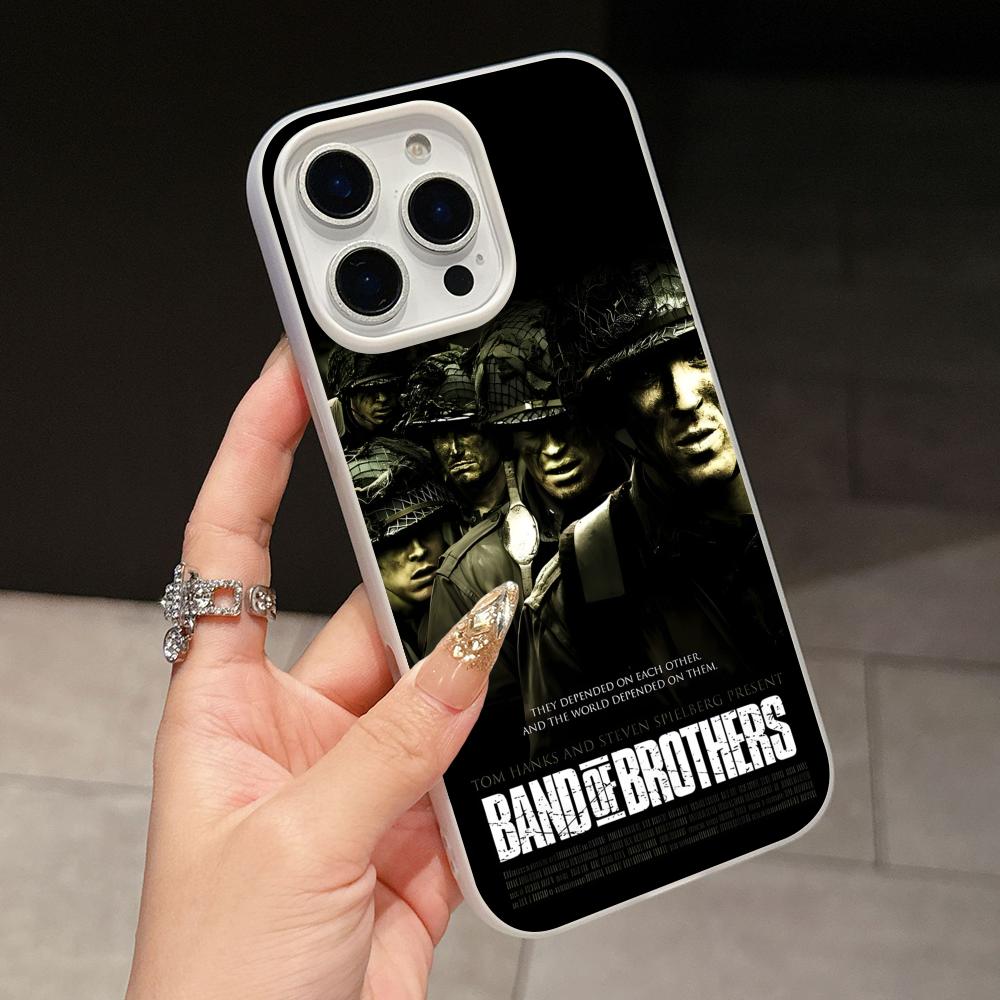 Чехол для телефона Band of Brothers для iPhone 17 16 15 14 13 12 11 Air Pro Max Plus Желейный Двухслойный Белый Чехол