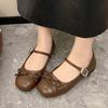 Fashion Women's Shoes 2024 Fashion Buckle Women Flats Spring Square Toe Shallow Solid Solft Sole Casual Comfortable Office Ladies Shoes