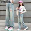 Girls' Pants Wide Leg Pants Straight Leg Pants Jeans Loose and Stylish Pants Spring and Autumn